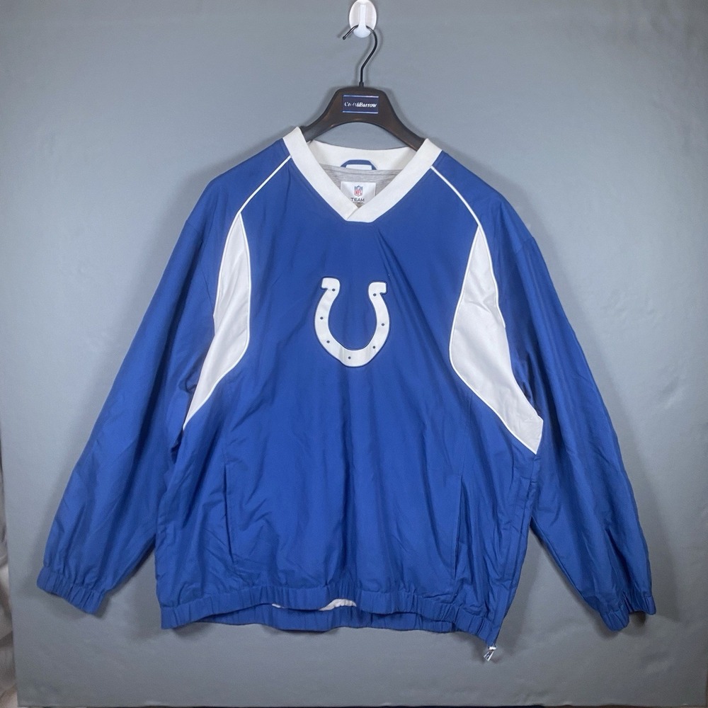 Vintage Indianapolis Colts Windbreaker Jacket Men's Blue Size 2XL Embroidered